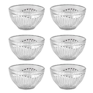 DELIGHT - Premium Ribbed Glass Bowl Set (6 Pieces, 200ml)