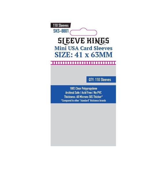 Sleeve Kings Mini USA Card Sleeves (Size 41 x 63 mm) - 110 Pack