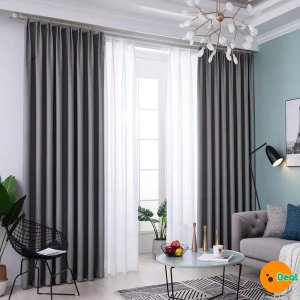DOT Readymade 60% Blackout Curtain Taped-Grey