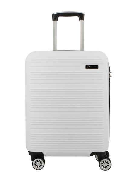 Pierre Cardin Gaspar ABS 55cm Hard Case Luggage Bag White Black