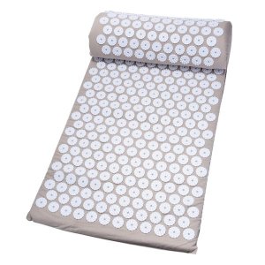 Acupressure Mat &amp; Pillow Set for Relieve Back Body Pain - White