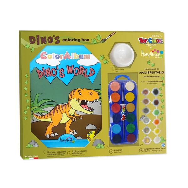 Toy Color - Dinosaur Painting Gift Set - Watercolours + Tempera 32pcs