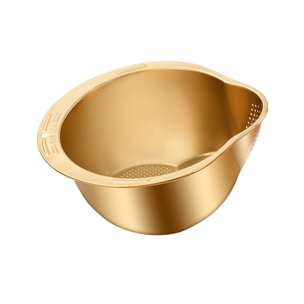 Rice Washer Strainer Bowl Stainless Steel Rice Washing Bowl B