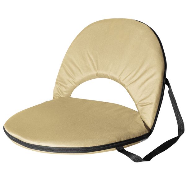 Portable Cushioned Recliner Outdoor/Indoor Floor Lounger with Carry Strap