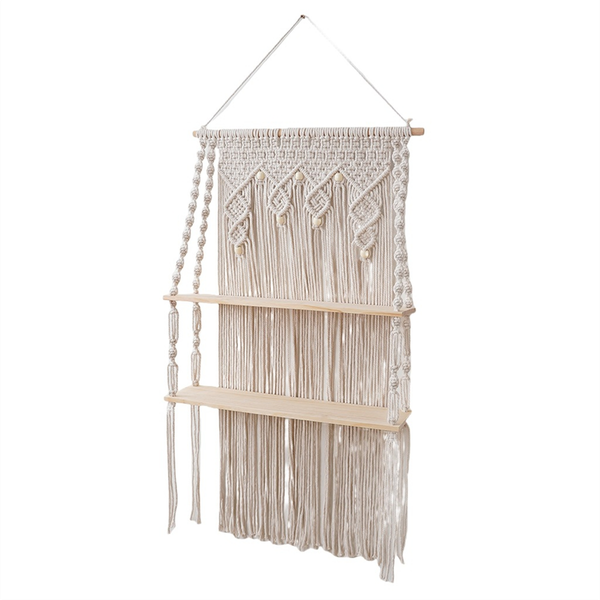 Wall Hanging Shelves Macrame Boho Floating Plant Photos Storage Rack