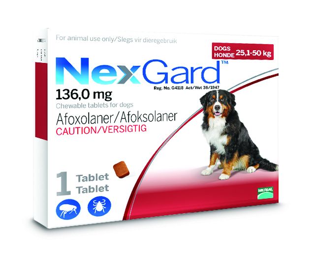Nexgard - Dogs Chewable Tablets For 25.1 50kg-Dogs (Pack Of 10)