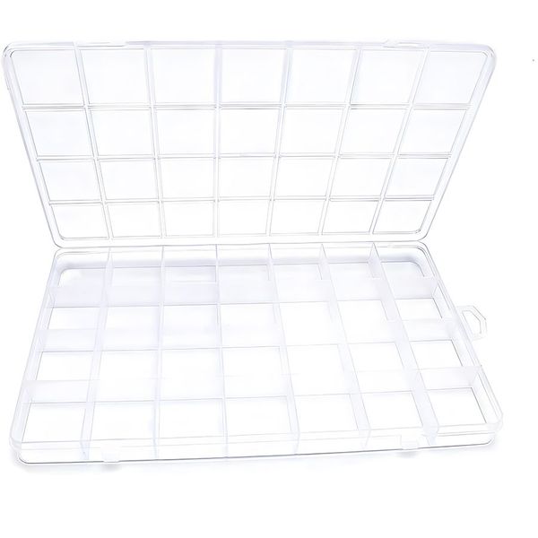 Durable Transparent 28 Grid Multipurpose Storage Container