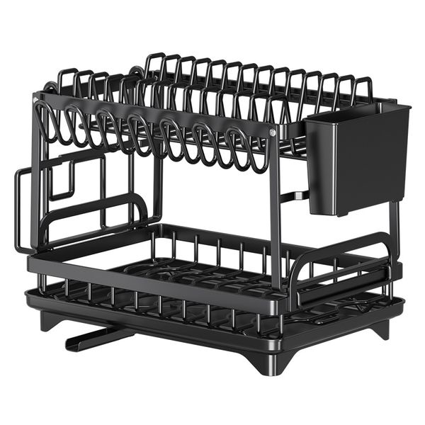 2-Tier Dish Drying Rack - Stainless Steel Dish Rack for Kitchen Counter