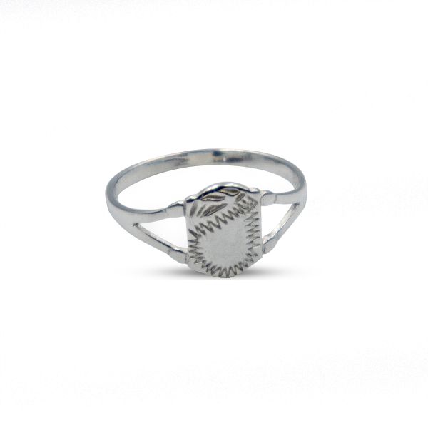 Broadway Jewellers - 925 Sterling Silver Baby Signet Ring - Shield