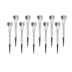 Outdoor Waterproof LED Grey Solar Garden Pathway Light - Set of 10