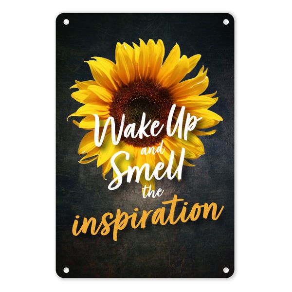 A4 Metal/Tin Poster - Wake Up and Smell The Inspiration