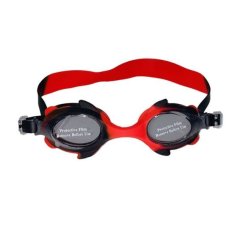 Kids' Adjustable Black/Red Swimming Goggles - Anti-Fog UV Protection Lens