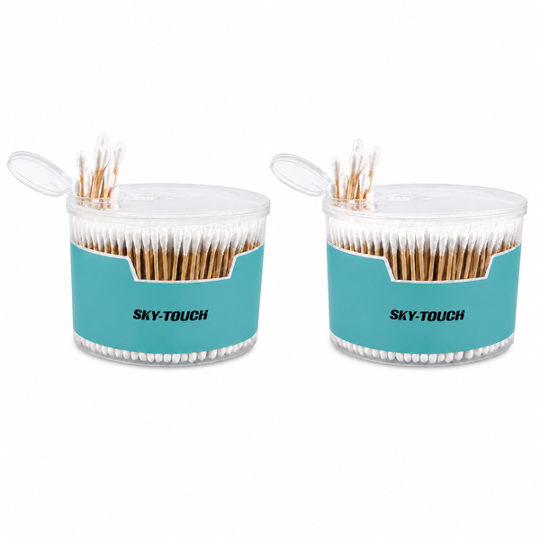 SKY-TOUCH 1000 Count Cotton Swabs Double-Tipped Round