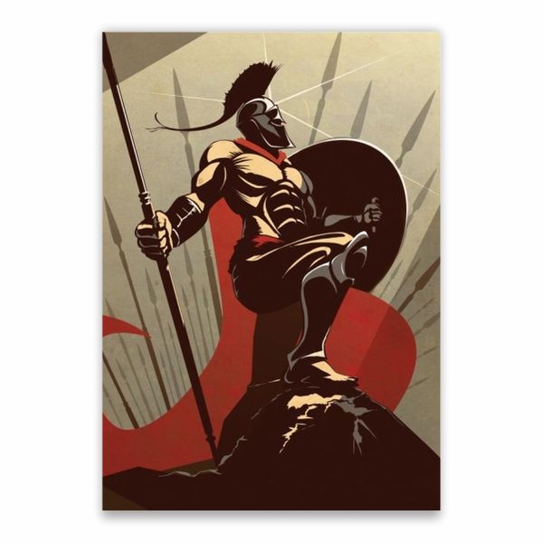 Spartan Warrior In Battle Poster - A1