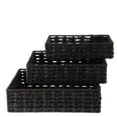 George &amp; Mason - Storage Tray Woven Medium 34x23x8cm - Black