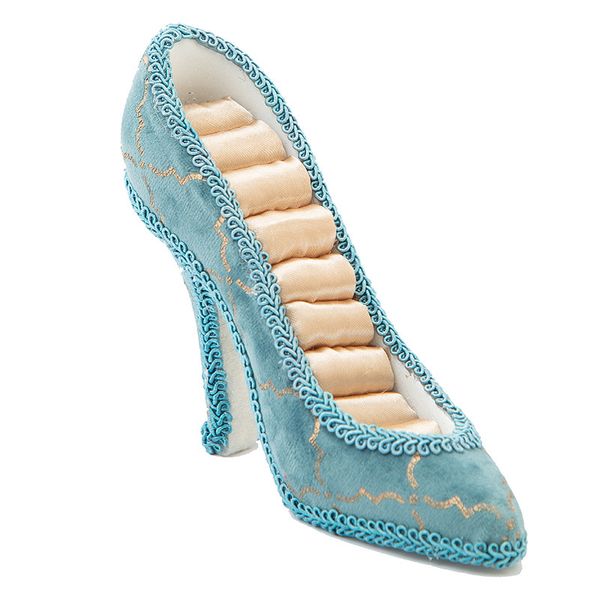 Retro Peacock Blue Jewelry Display Stand - Heel Design for Home &amp; Store