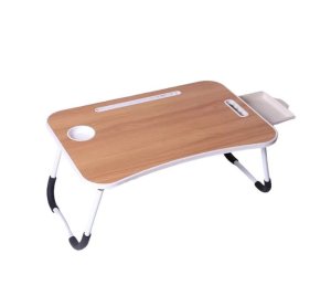 Multi-purpose Foldable Laptop Table for Bed with Drawer Tablet &amp; Cup Holder