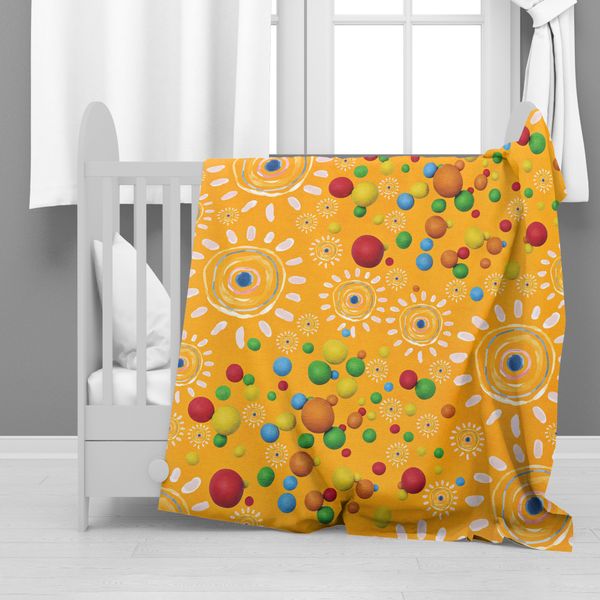 Sunny Astros Pattern Minky Blanket