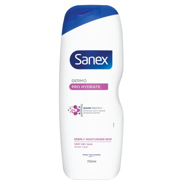 Sanex Dermo Pro Hydrate Shower Gel - Body Wash - (4 x750ml)