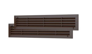 Ventilation door grilles 450 x 91mm rectangular 2 piece set - Brown