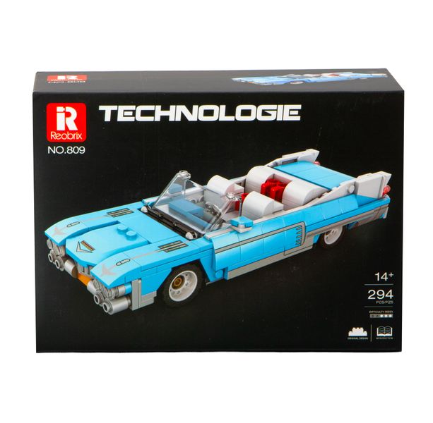 Reobrix 1/24 Classic 1950s American Convertible (294 Pieces) - 20.6cm Long