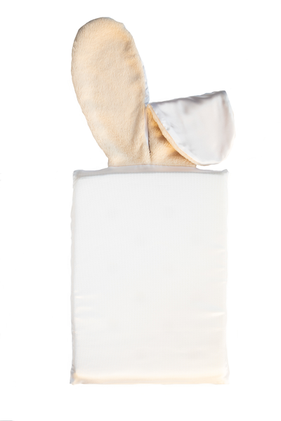 Dear Deer Baby Satin Bunny Ear Baby Pillow - White (Pink Ears)