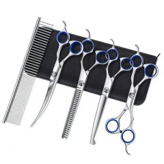 Dog Grooming Scissors Kit 5 Piece Set Professional Pet Hair Cutting Shears