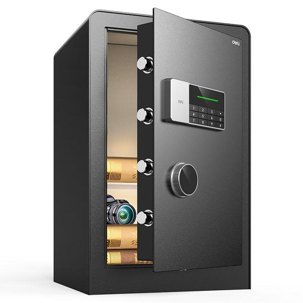 Deli Fingerprint Metal Safe 38cm×36cmx60cm Black