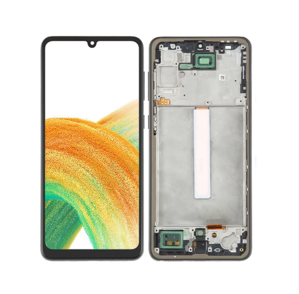 OLED LCD Screen Compatible with Samsung Galaxy A33 5G SM-A336 with Frame Black (GC)
