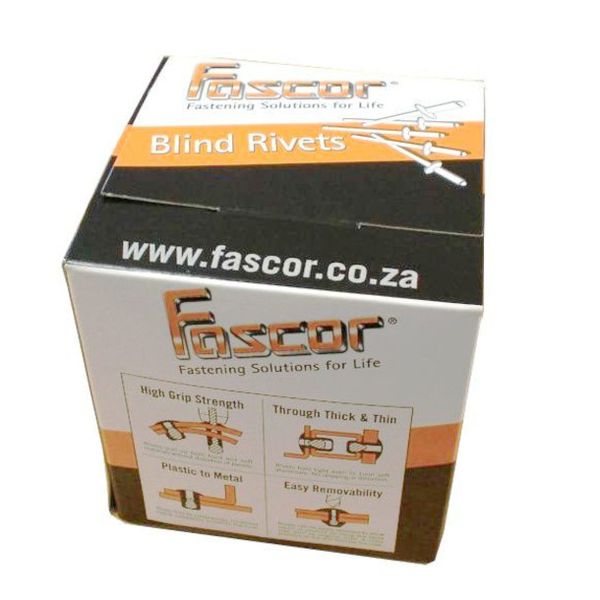 Bulk Pack x 2 Fascor - Rivet Box of 500 As54815 4.8x15mm