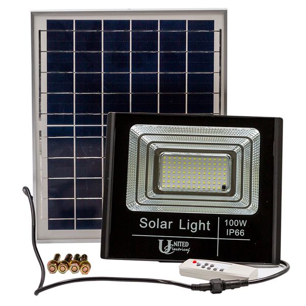United Electrical Floodlight with Solar Aluminum 100W LED