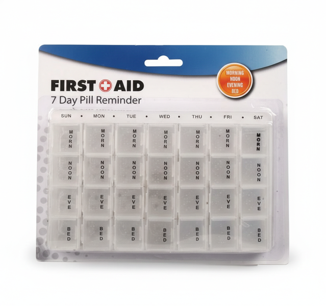 Pill Reminder 28 Divisions Weekly Organizer for Medication Management