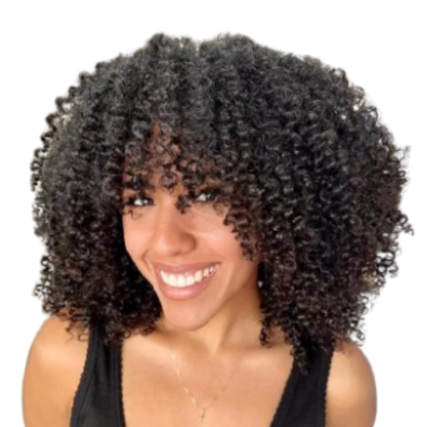 Brazilian Hair Afro Kinky Curly Fringe Wig.