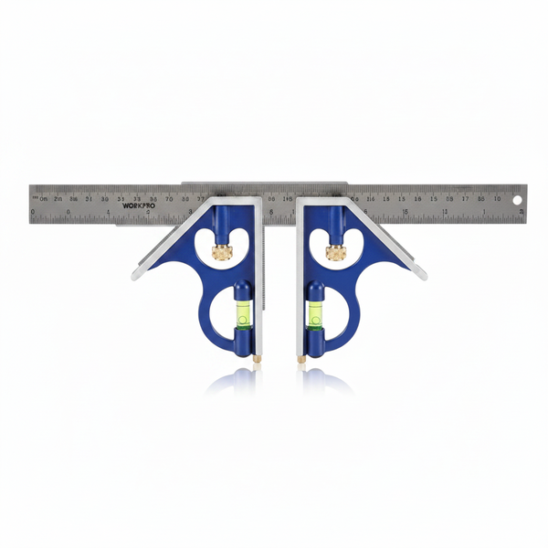 Workpro 300mm Aluminium Combination Square for Carpentry and - 2 Pack