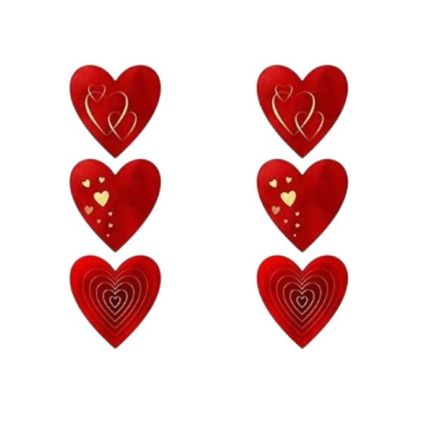Beautiful Red Heart Journaling Stickers - Mini Roll of 50