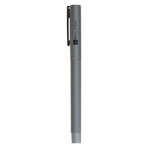 Bolton Executive Pen, Flat Cap With Screen-Printed Logo, Black Ink, Silver