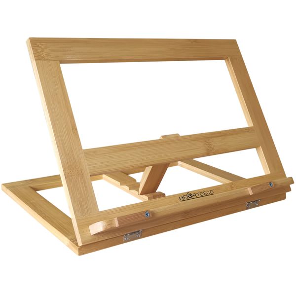 Heartdeco Foldable Bamboo Recipe Book Stand