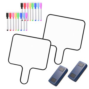 20 Pieces Handheld Whiteboard Dry Erase Paddle Double Sided Writing Slate