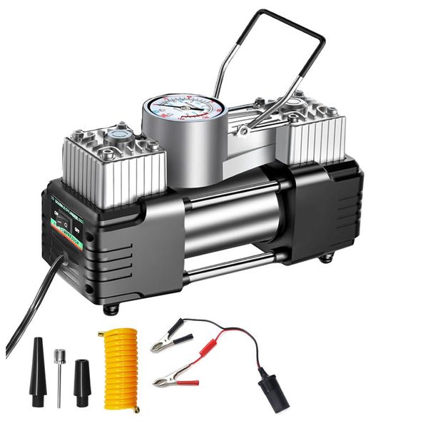 12V Heavy Duty Portable Air Compressor Car Tire Inflator Electric Pump Auto
