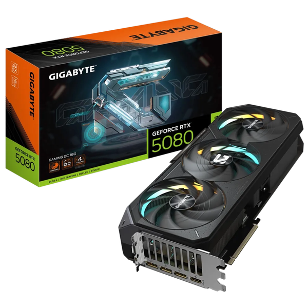 GIGABYTE GeForce RTX 5080 GAMING OC 16G Graphics Card - 16GB GDDR7, 2730MHz
