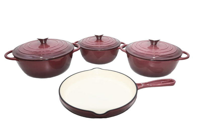 7 Piece Authentic Cast Iron Dutch Oven Cookware Pot Set and a Key Holder