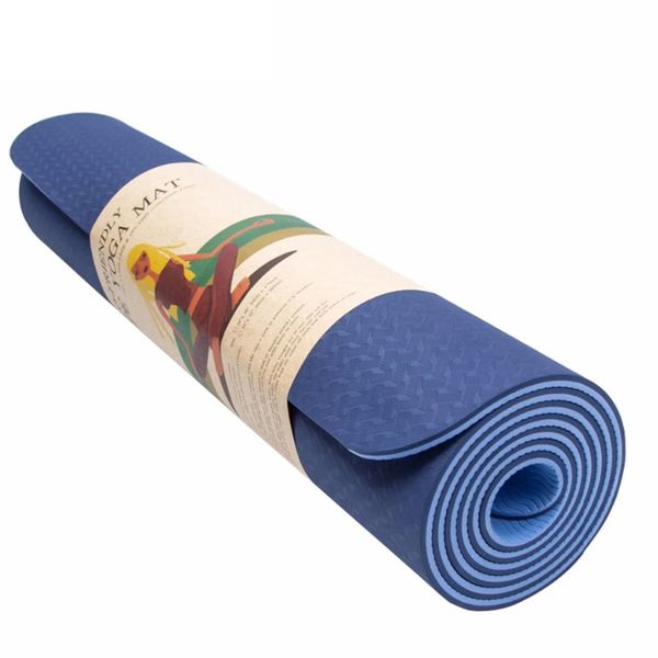 Yogi Eco-Friendly Non-Slip TPE Yoga Mat - Gym Accessory - Blue