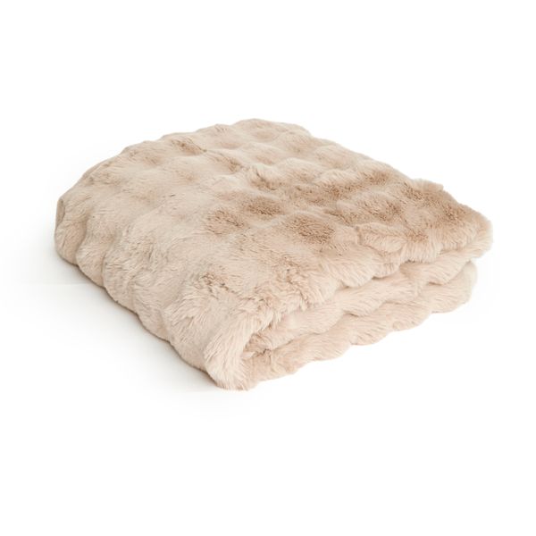 George &amp; Mason - Faux Fur Fleece Blanket 150 x 200 - Coffee