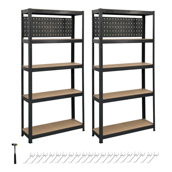 Anchor Racking 2x5 Tier Shelving 180x90x40cm 250Kg Shelf Pegboard &amp; Hammer