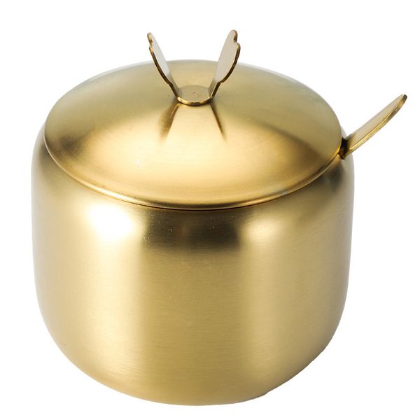 Elegant Gold Butterfly Lid Spice Jar with Spoon (250ml)