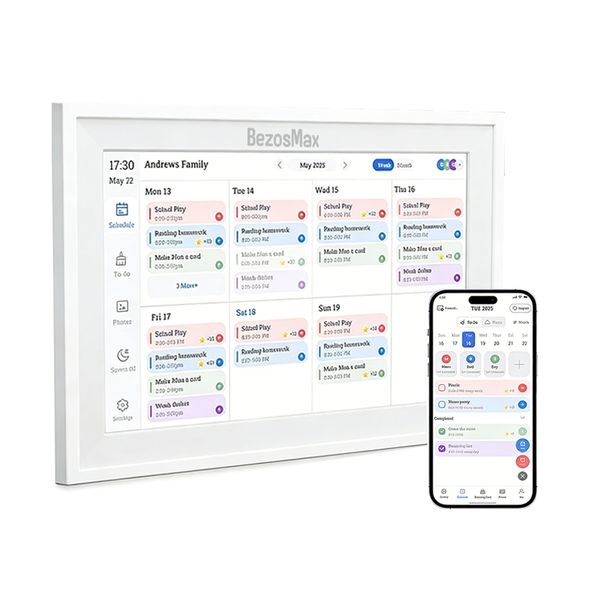 BezosMax 10.1'' Smart Digital Calendar, Wall Mountable Family Organizer