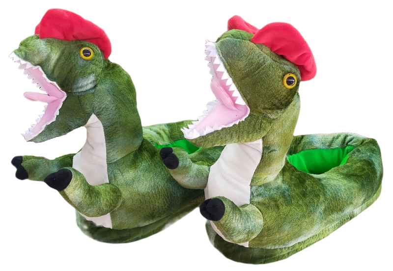 Soxy Lady- Dinosaur Slippers Green - UK 4-UK 8 - One Size