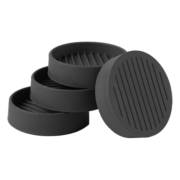 Round Rubber Furniture Caster Cups, Black 4 Piece