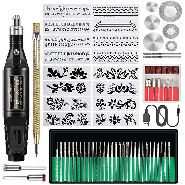 70Pcs DIY Electric Micro Engraver Pen Vibro Engraving Tool Kit&amp;Nail Art Pen