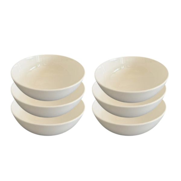 6-Piece Classic White Cereal &amp; Soup Bowl Set